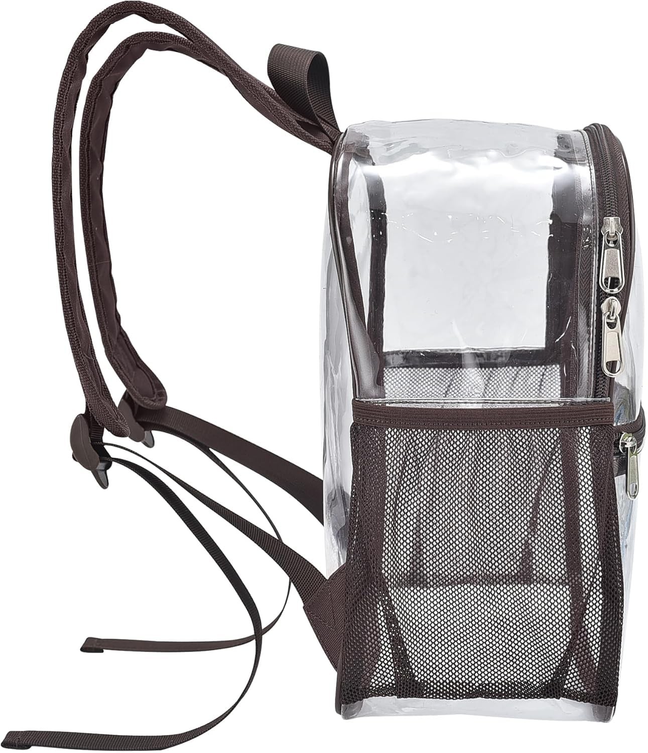 Oraben Clear Backpack Stadium Approved, 12 x 6 x 11 in, Small, Chocolate