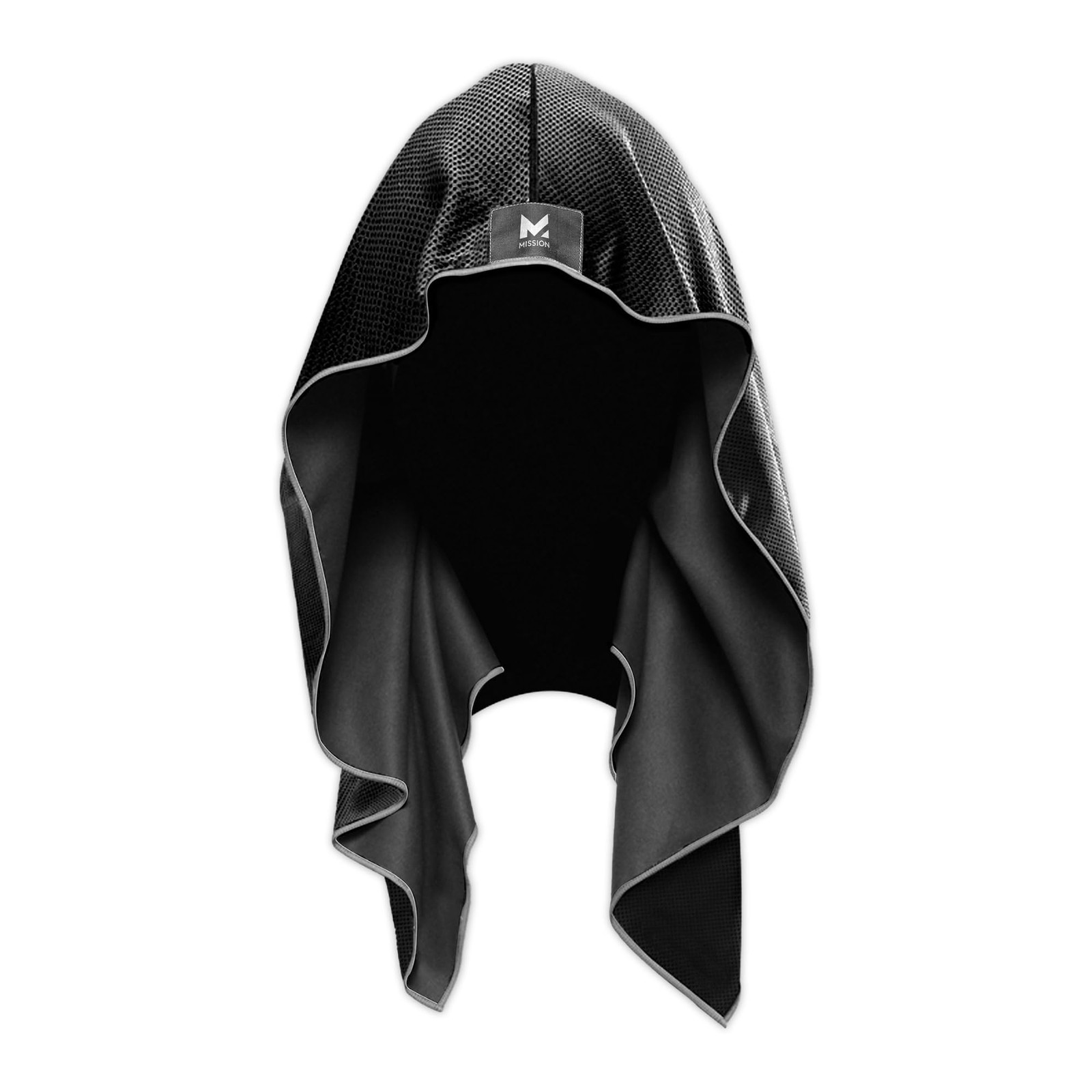 MISSION Cooling Hoodie Towel- Sport Hood Towel, Cools when One Size, Black