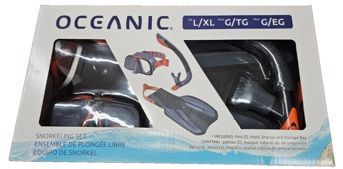 Oceanic Adult Snorkeling Set L/XL Men US(9-13) Women US(10-14)