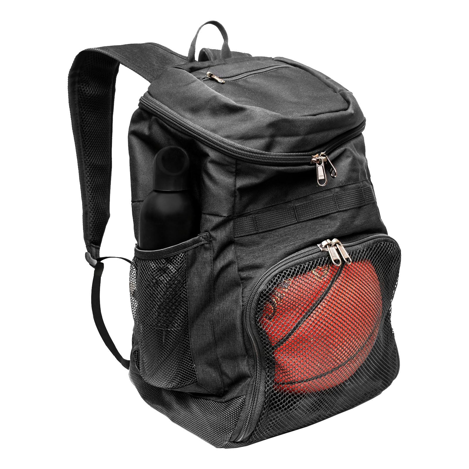 Xelfly 25L Basketball Backpack with Ball Compartment – For One Size, Black
