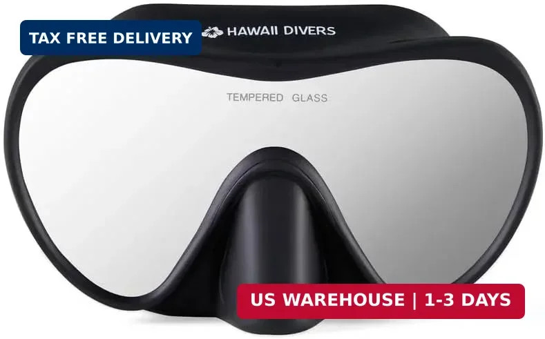 Hawaii Divers Deep Sea Mirrored – Adult Snorkel Mask, Tempered Glass, Mirrored L