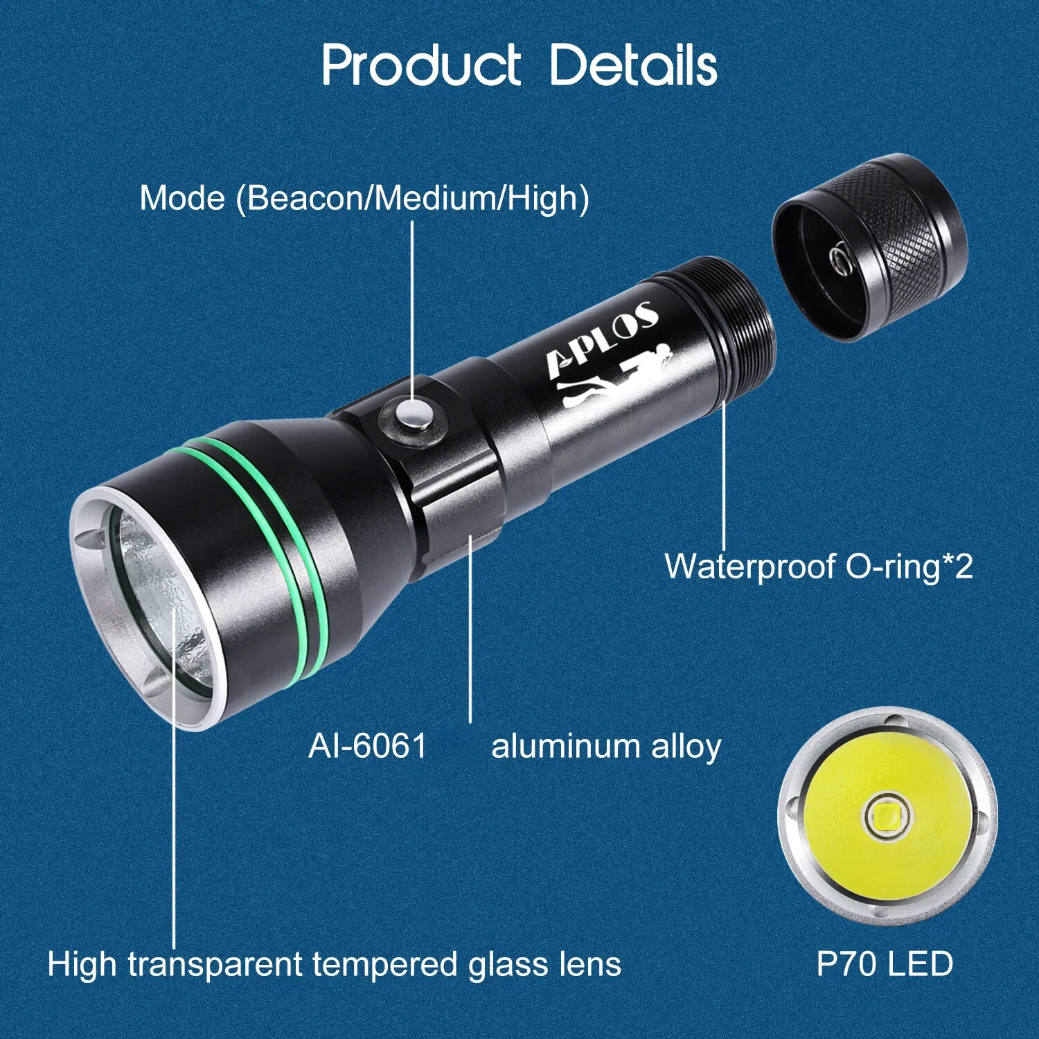 350000LM LED Professional Scuba Diving Light Underwater Flashlight Dive Torch