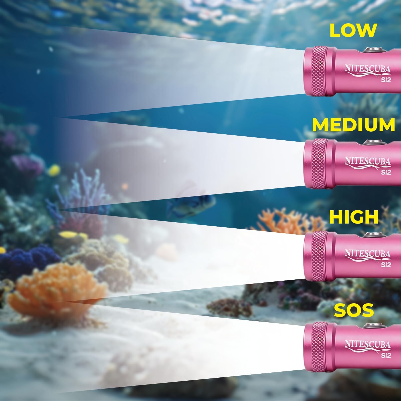 Nitescuba Scuba Diving Flashlight Dive Lights Torch 1200 Lumen Underwater 100M