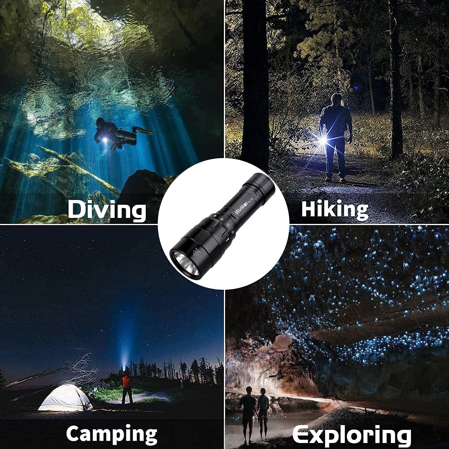DL10R Dive Light, 4500 Lumens Super Bright Scuba Diving Flashlight, Type C Recha