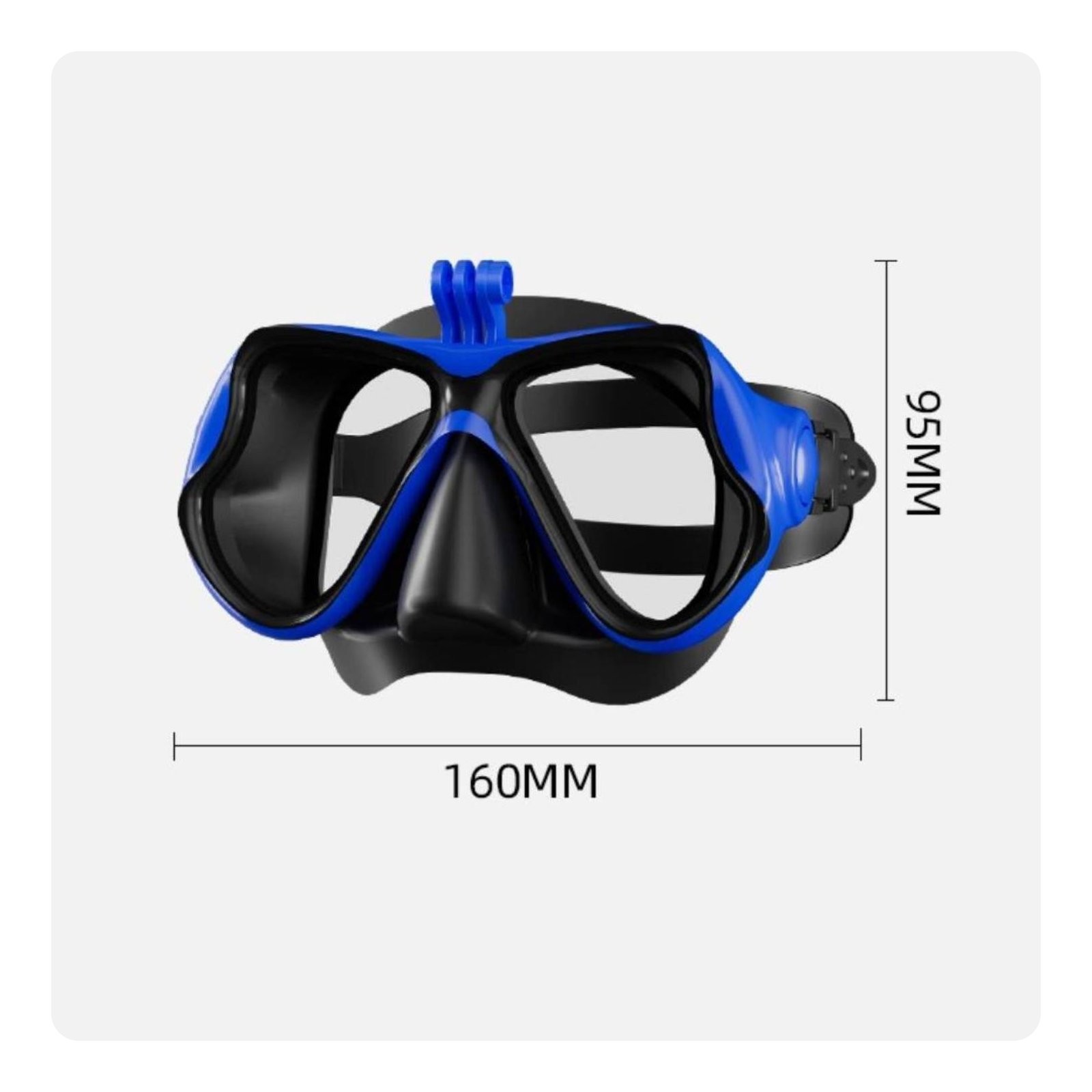 Diving Facepiece Camera Mount Safety Glass Lens Camera Mount Facepiece