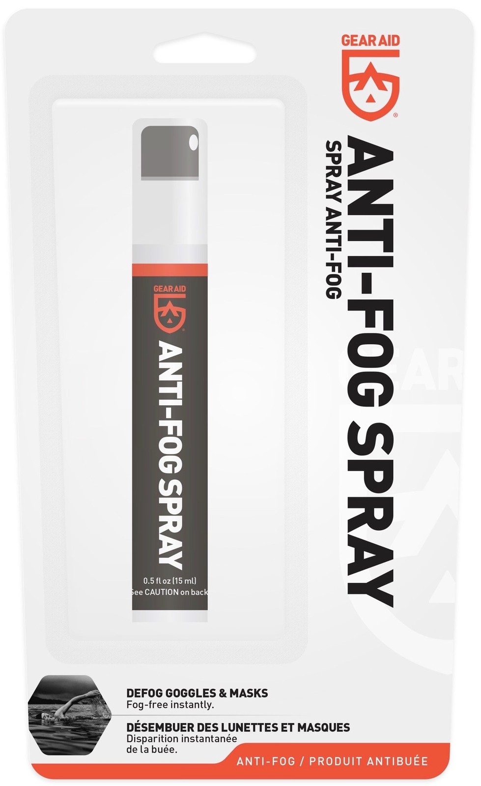 Gear Aid Anti-Fog Spray, Clear, 0.5oz Defog Goggles & Masks Fog-Free Instantly