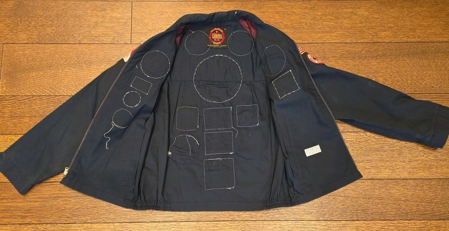 VTG Men Jacket M Scuba Cave Night Skin Diving Ship Wreck Patches Red Cross NASDS