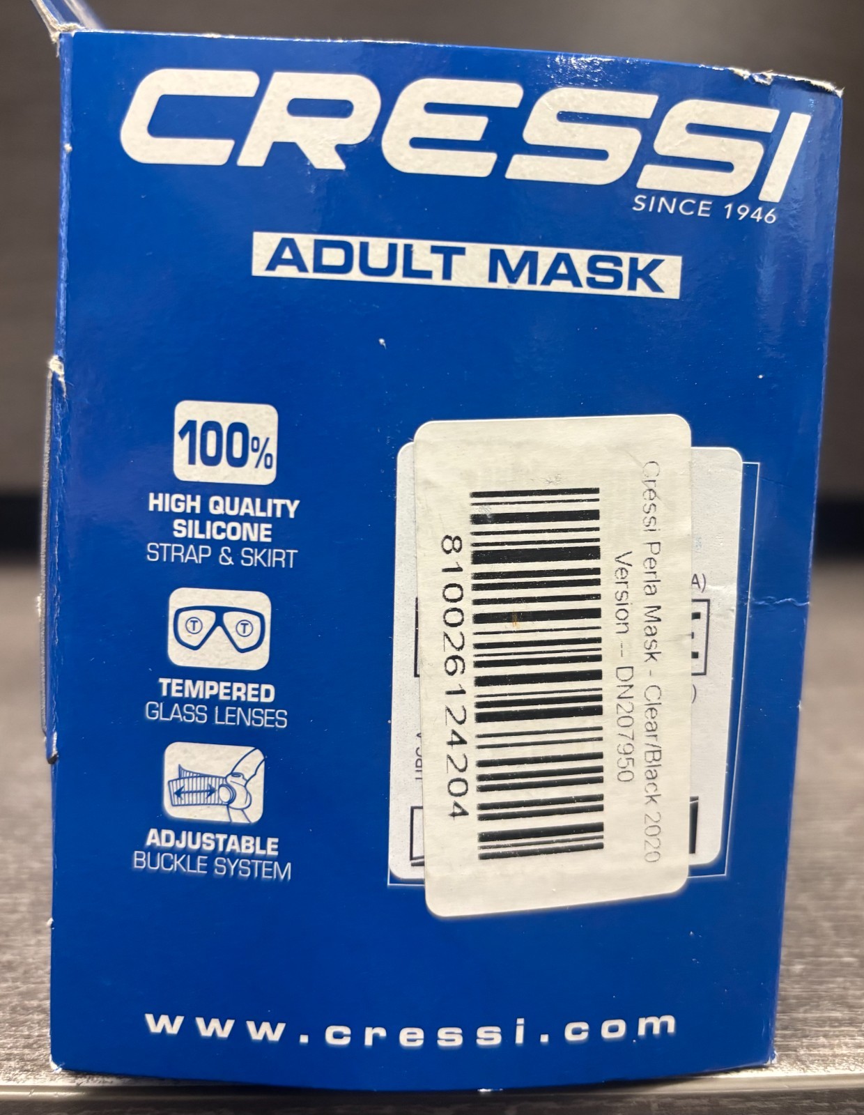 Adult Cressi Perla Snorkling/Freediving Mask (Clear Black)
