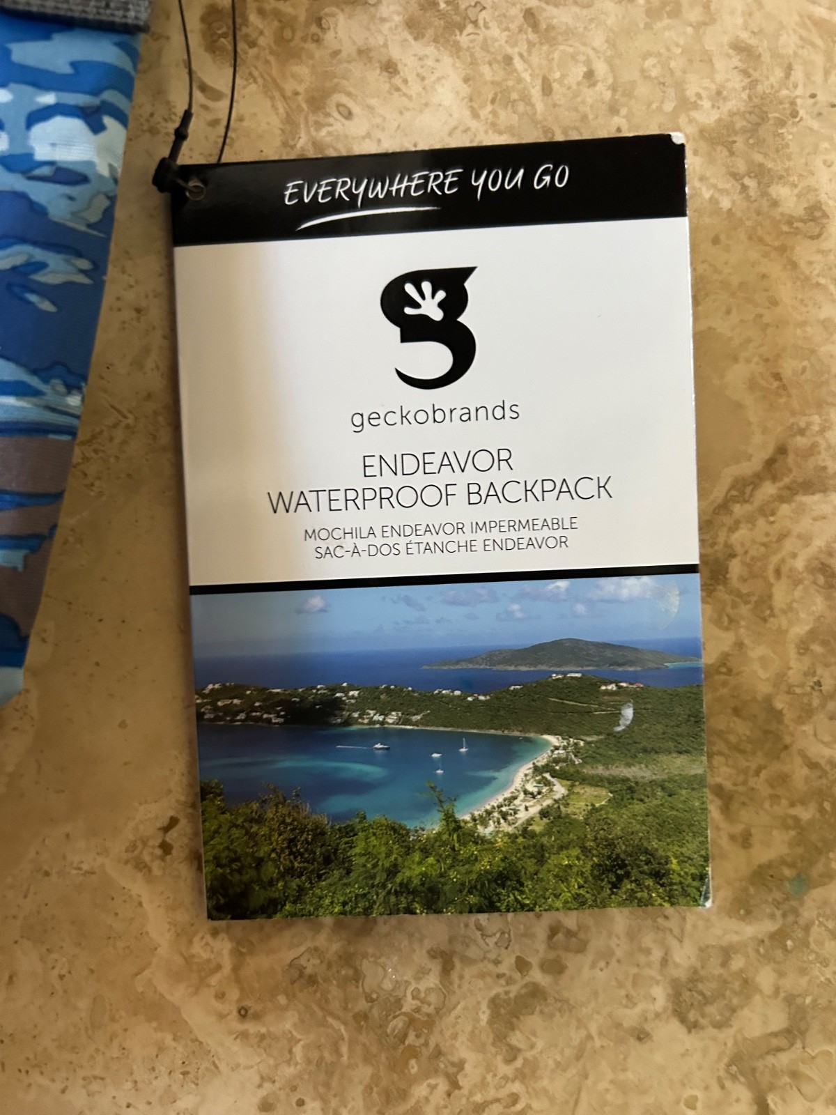 NEW Geckobrands Endeavor Waterproof Backpack Ocean Geckoflage