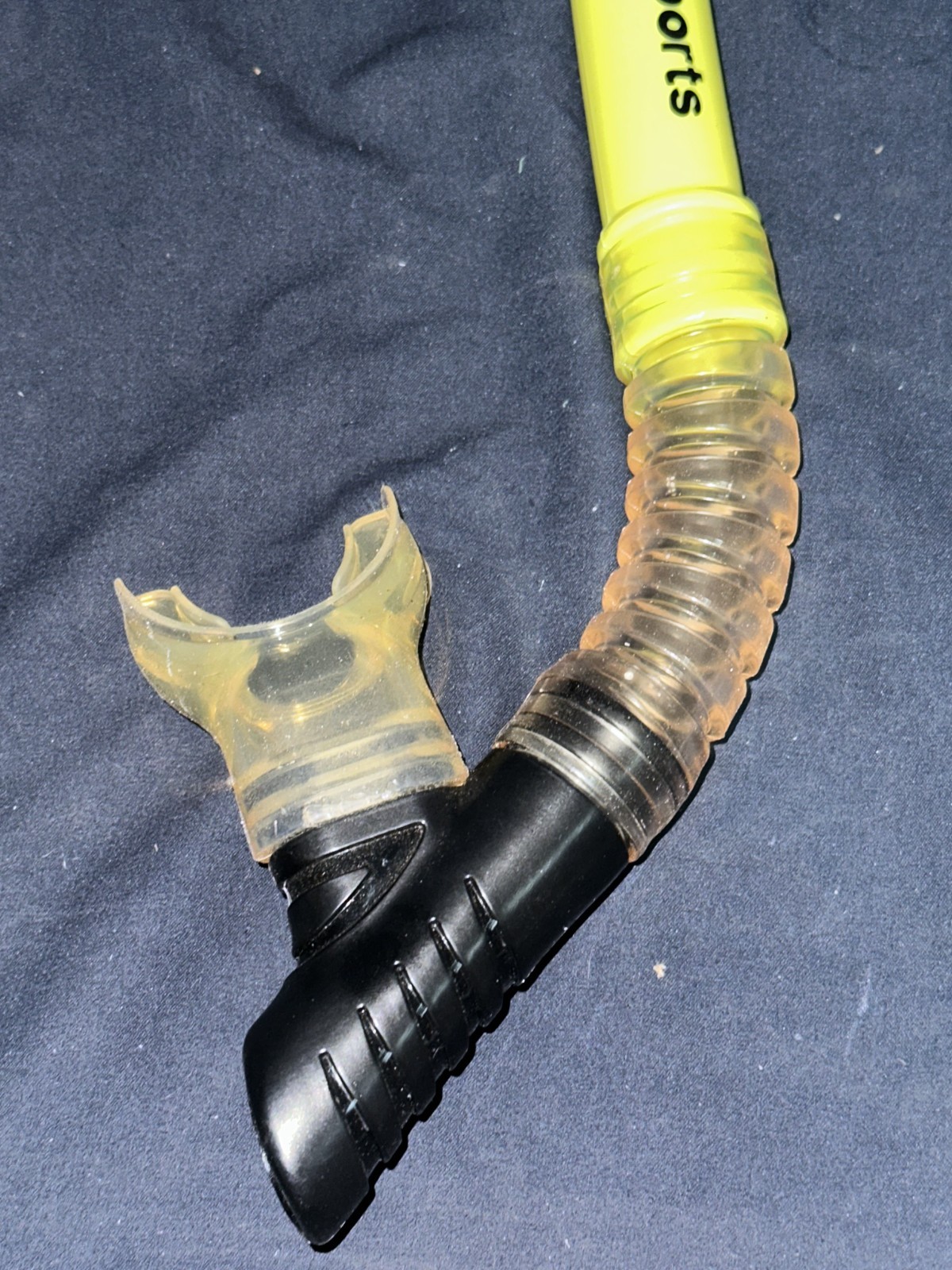 SEA SPORTS DIVING SNORKEL BLACK & YELLOW 17.5 INCH