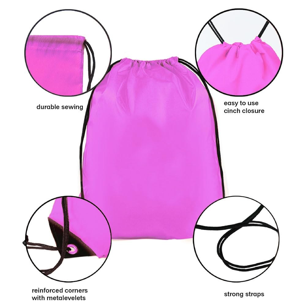 JohahaTim Drawstring Backpack Bulk 50 42 x 34 cm / 16.54 x 13.39 inch, Pink