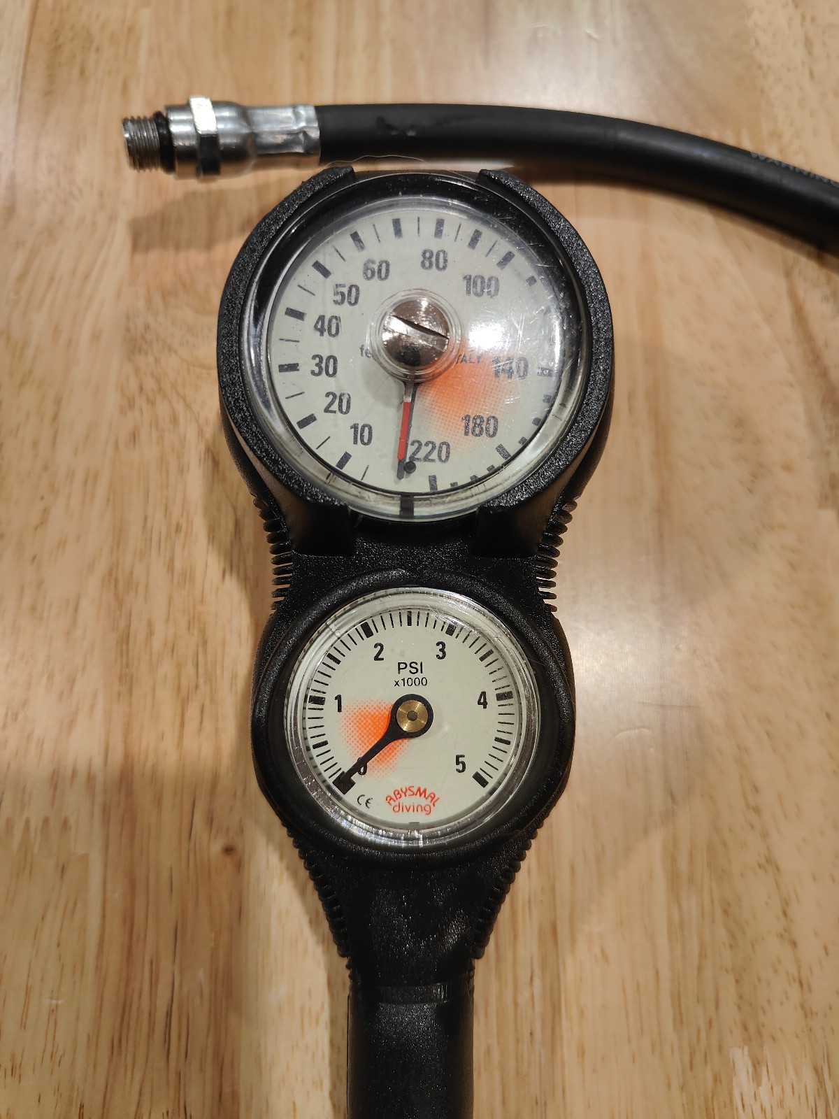 Three-Gauge Scuba Console with SPG, Depth Gauge and Compass, Tested Good!