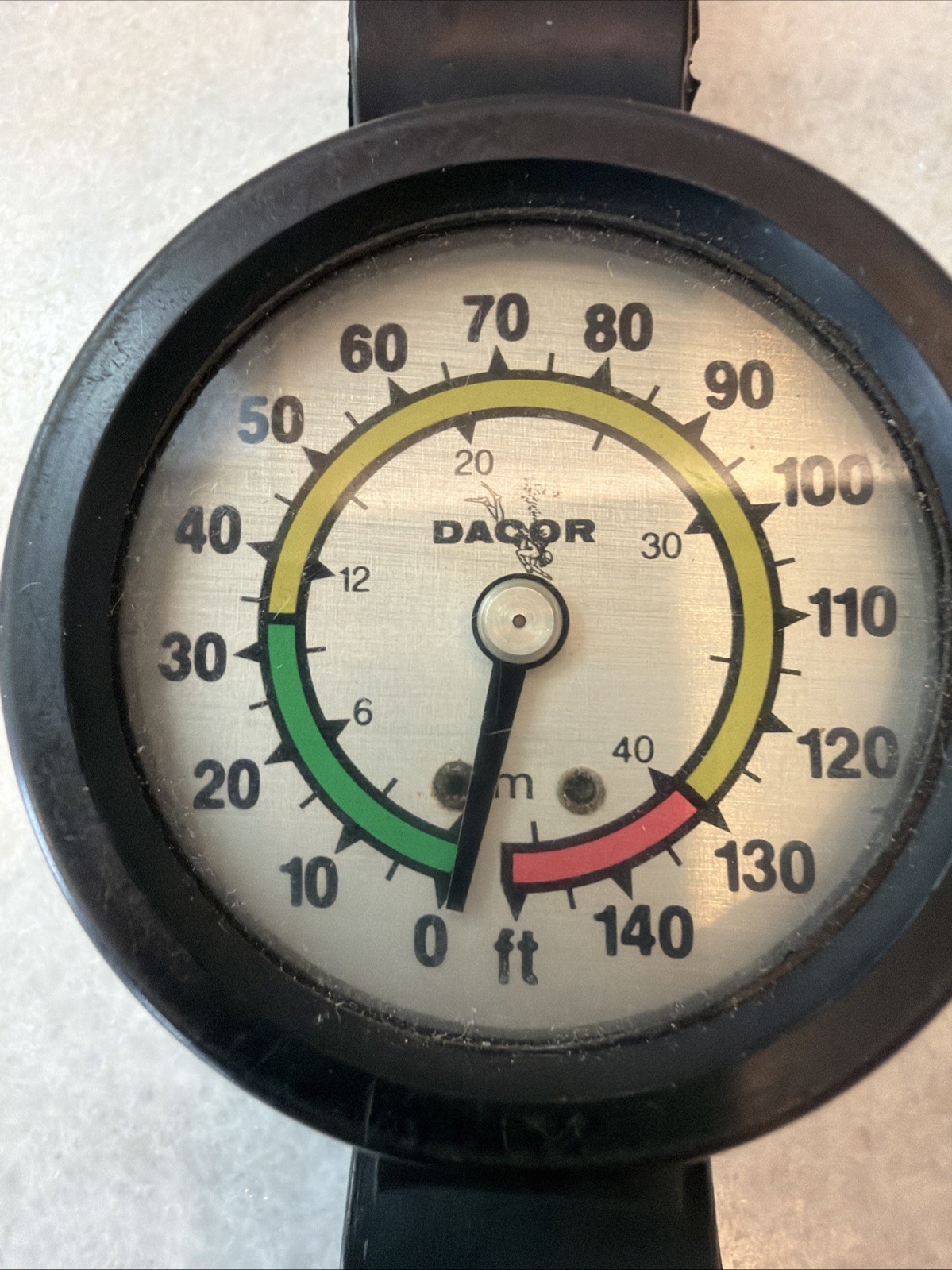 Vintage Dacor Diving Depth Wrist Gauge Equipment 140FT RARE
