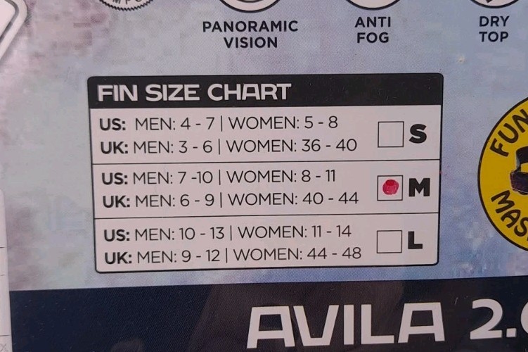 U.S. Divers Avila 2.0 Paradise Adult Snorkel Set Betta Black Blue Size Medium