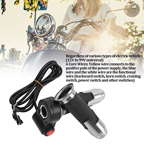 Throttle Grips, 1 Pair 12V‑99V Universal Electric Throttle Grips Handlebar, 3