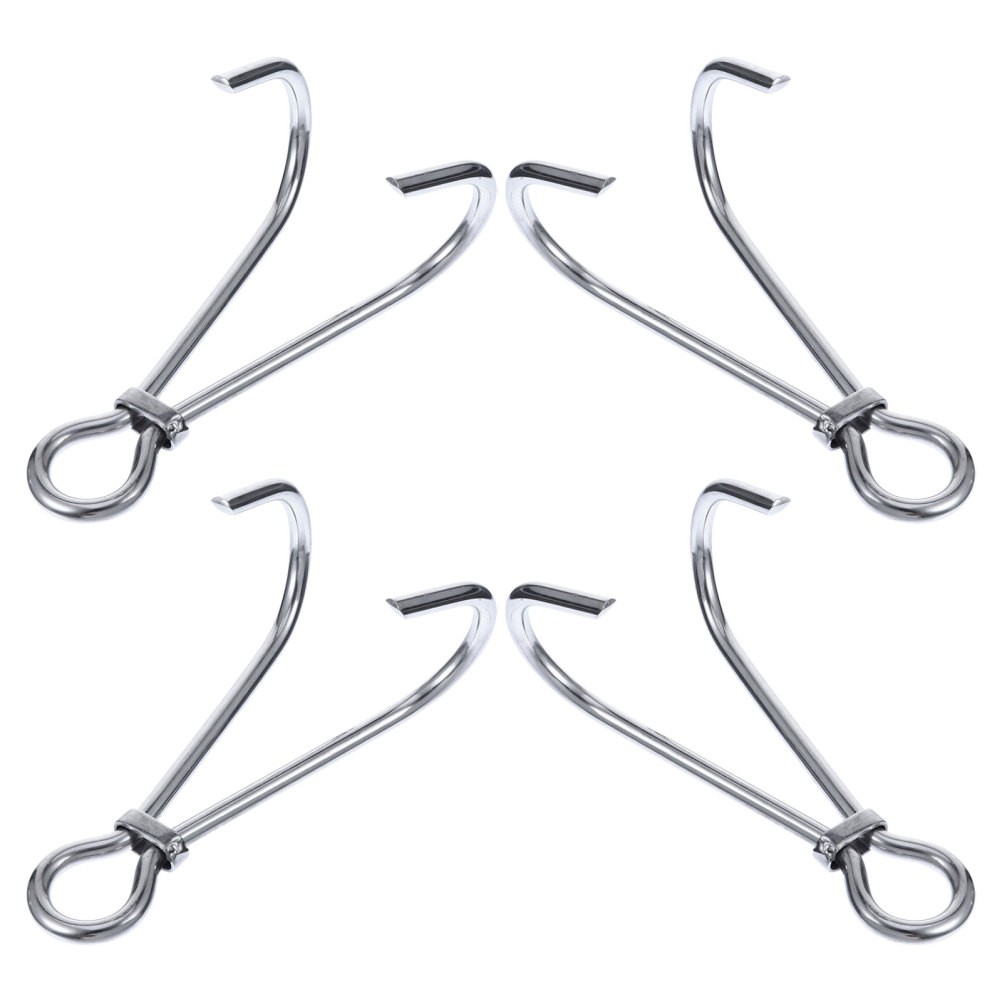 4 Pcs Stainless Steel Hook Diving Accessories Stream Double for Metal Use