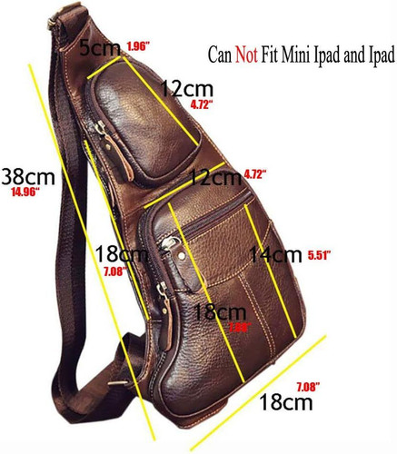 Leather Sling Bag Backpack for Men Women Crossbody Shoulder Chest Day Coffee