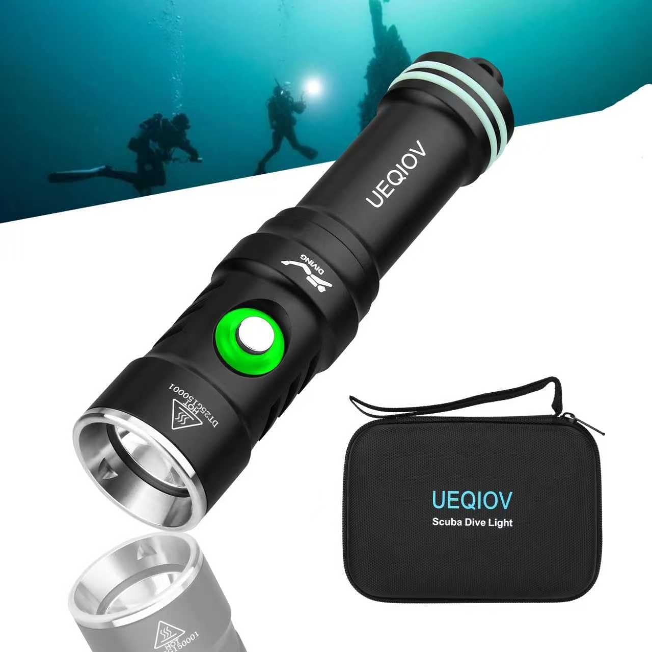DQ-300 Scuba Diving Light, 4000 Lumens Super Bright Flashlight with 4 Degrees…