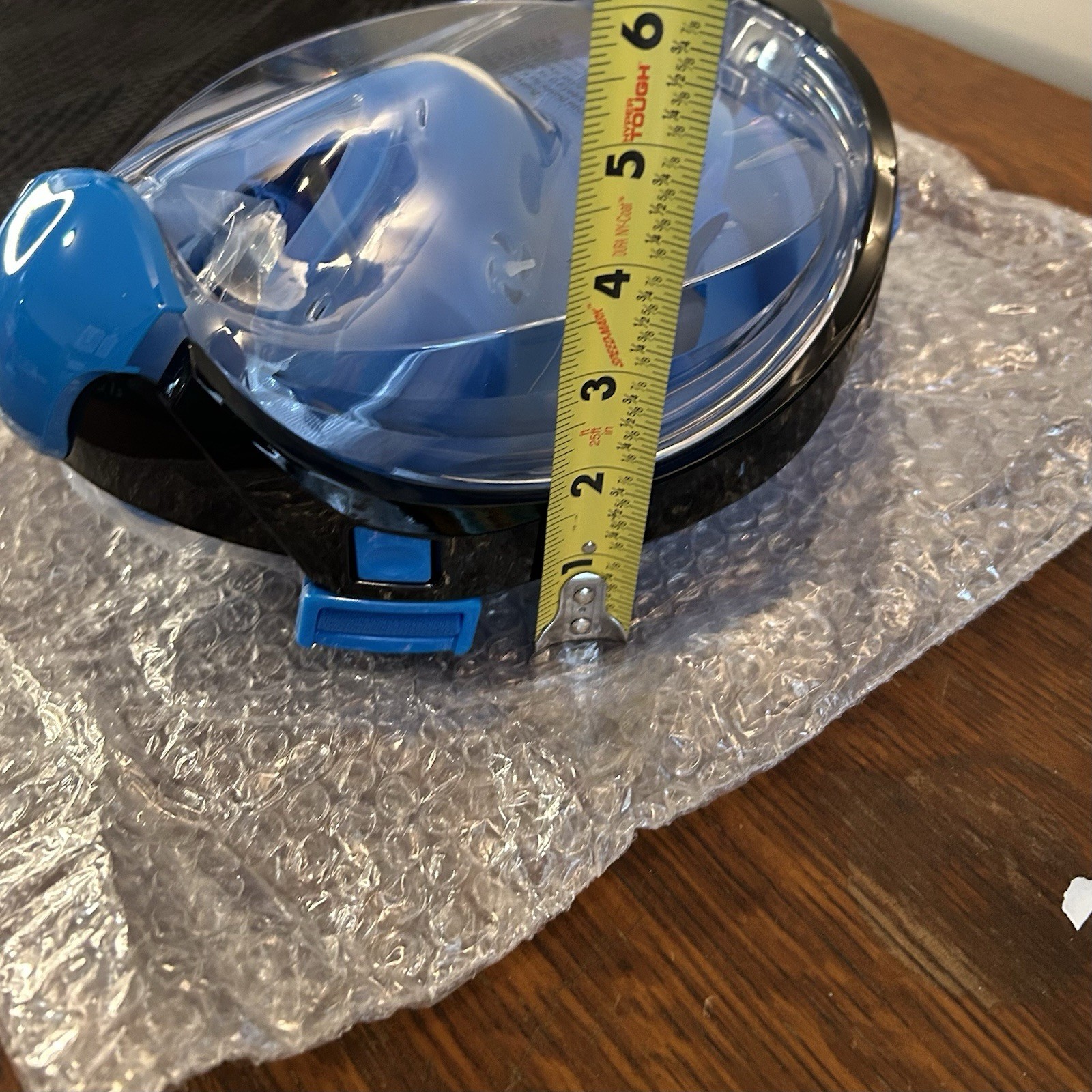 Full Face Snorkel Mask Adult Size L/XL Blue W Storage Bag, Manual, Accessories