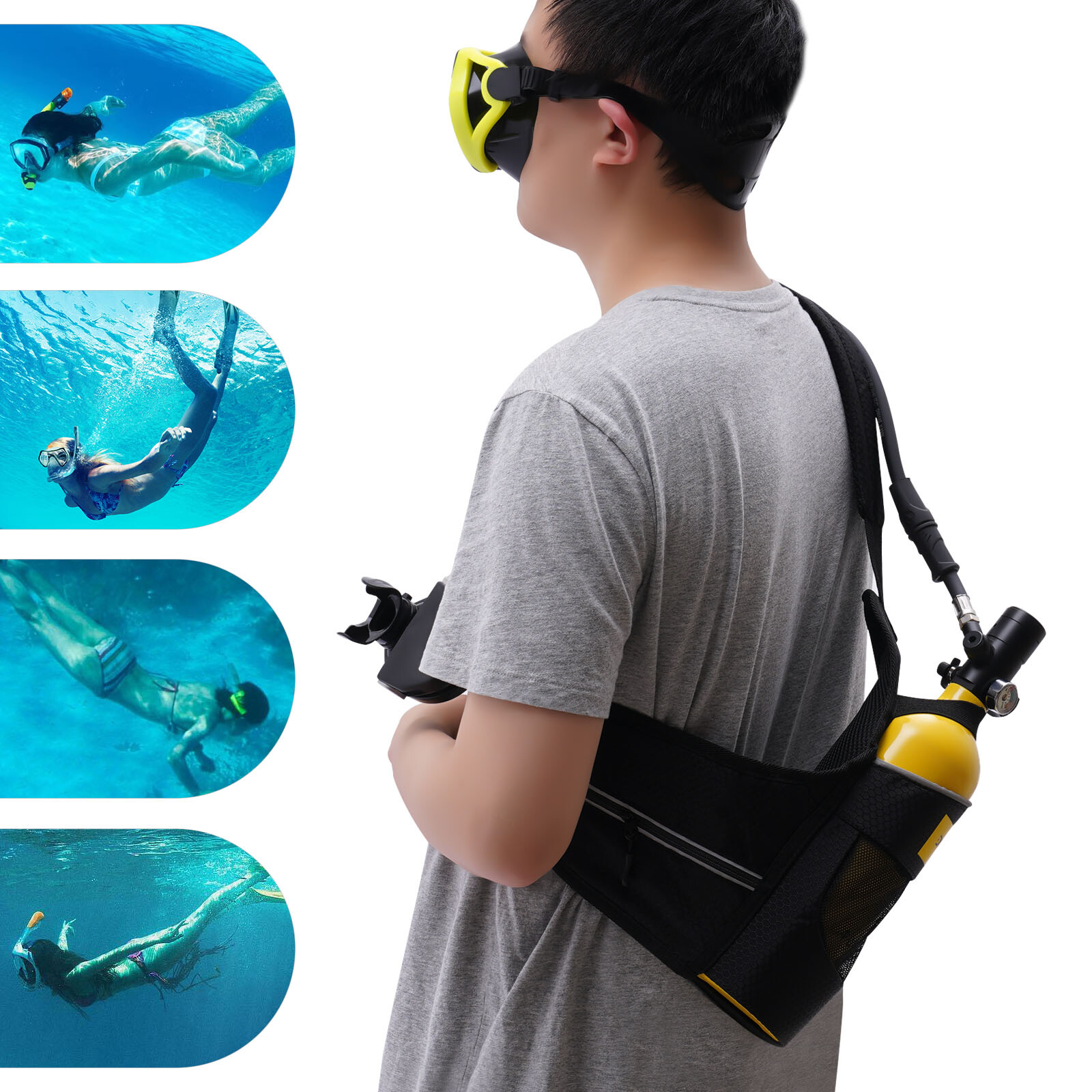 1L Mini Outdoor Underwater Diving Scuba Tank Underwater Breathing Device 3000PSI