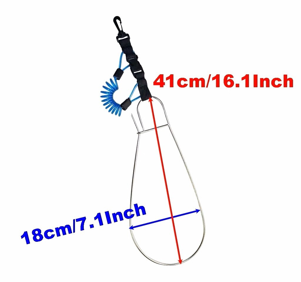 Large Stainless Steel Fish Stringer Loop Scuba Spearfish Kayak Free Dive 16″