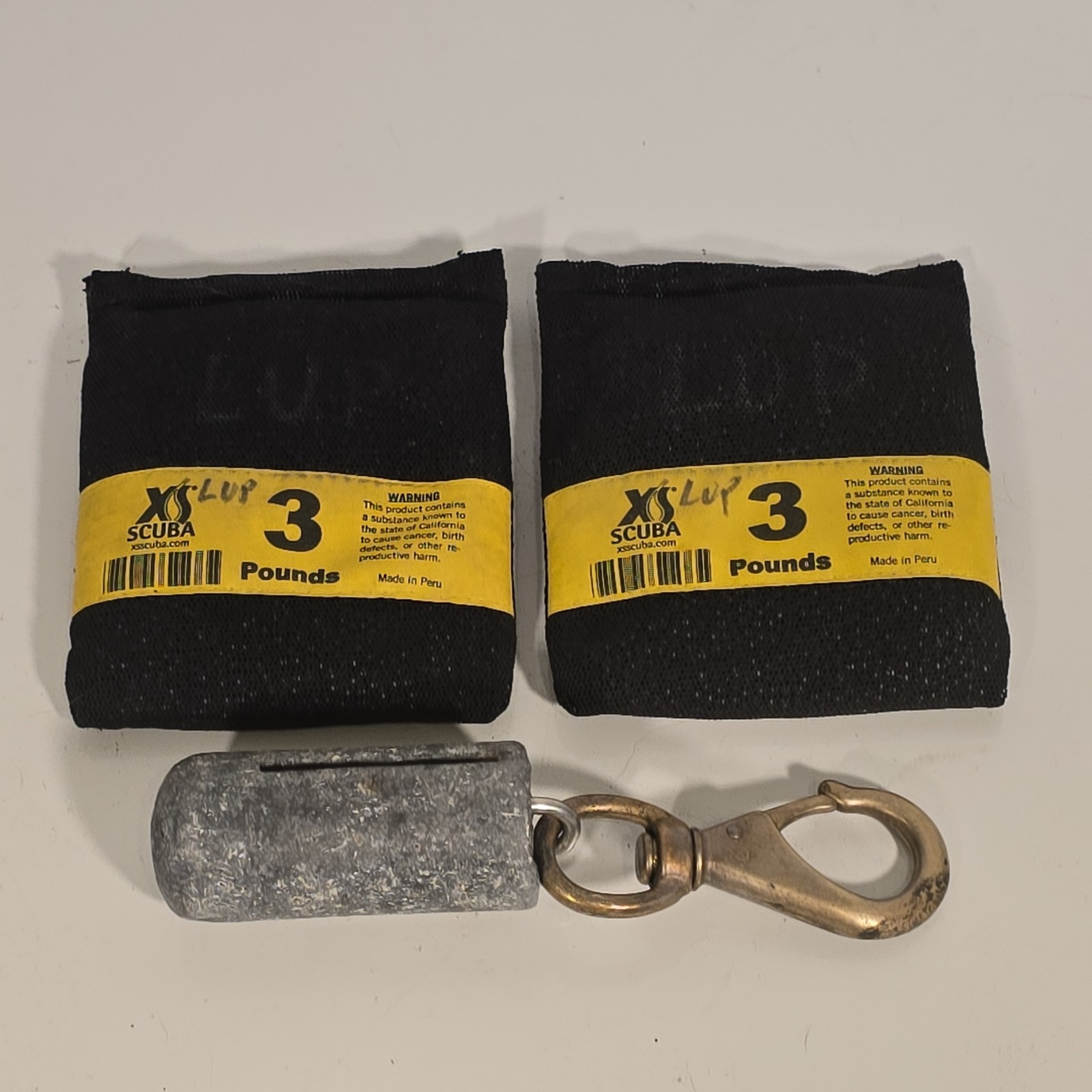 XS Scuba (2) 3lb Soft Weight Pouches & 2lb clip weight, Scuba Trim Weights
