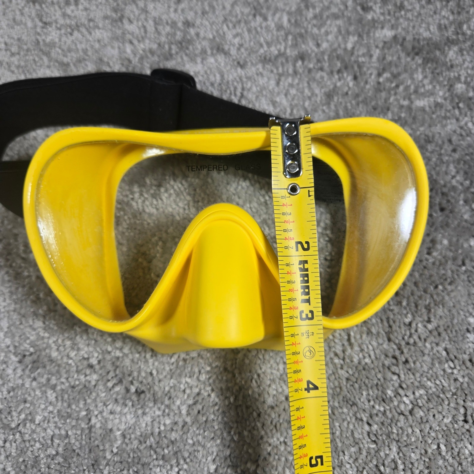 Hawaii Divers Scuba Mask Yellow Tempered Glass Single Lens Adult OSFM