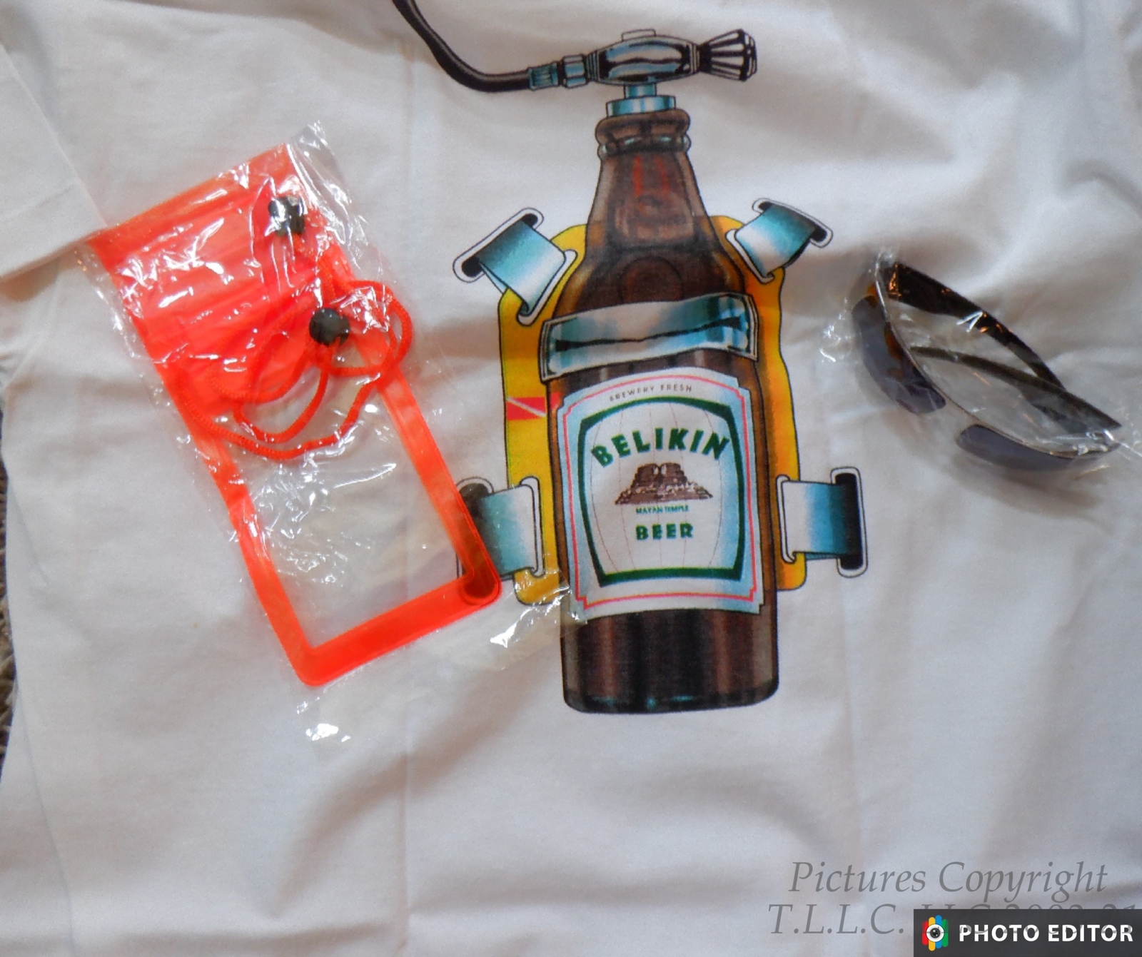 NEW VINTAGE BELIZEAN BEER SCUBA TANK BELIZE DIVE/DIVERS T-SHIRT+2 BONUSES-SZ=XXL