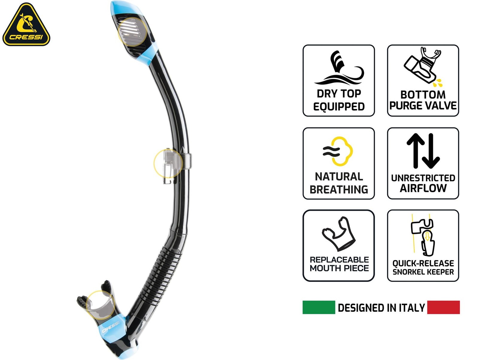 Cressi F-Dual Supernova Dry Mask Snorkel Kits Black/Blue