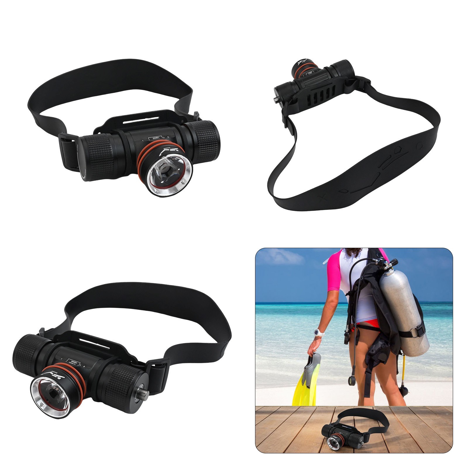 Scuba Diving Light Underwater Diving Headlamp IPX8 Underwater 40M High Quality