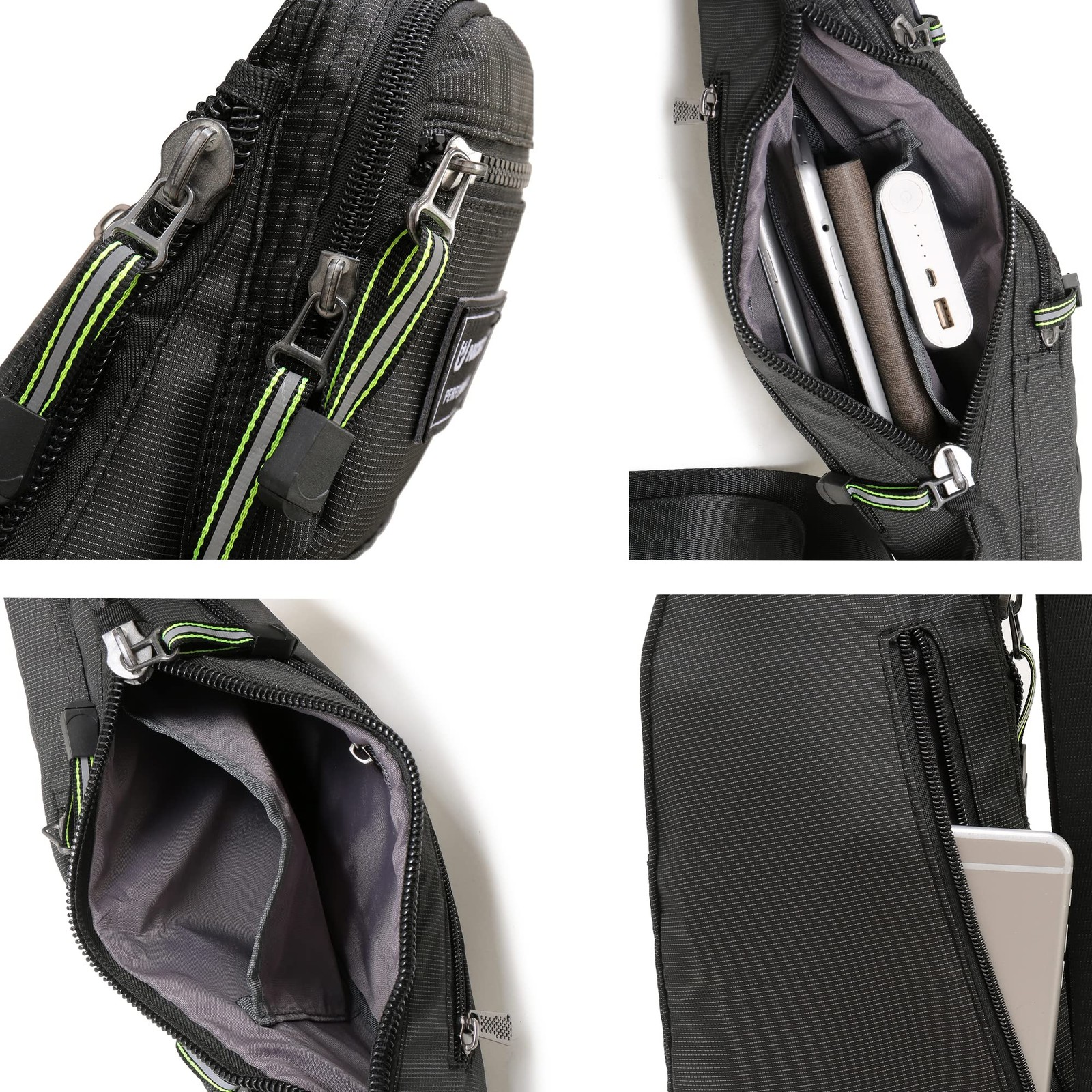 NICGID Sling Bag Chest Shoulder Backpack Crossbody Bags Casual Small, Black