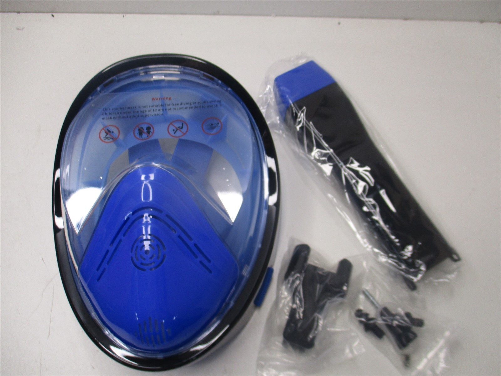 Small/Medium Blue/Black G2 Full Face Snorkel Mask with Latest Dry Top System