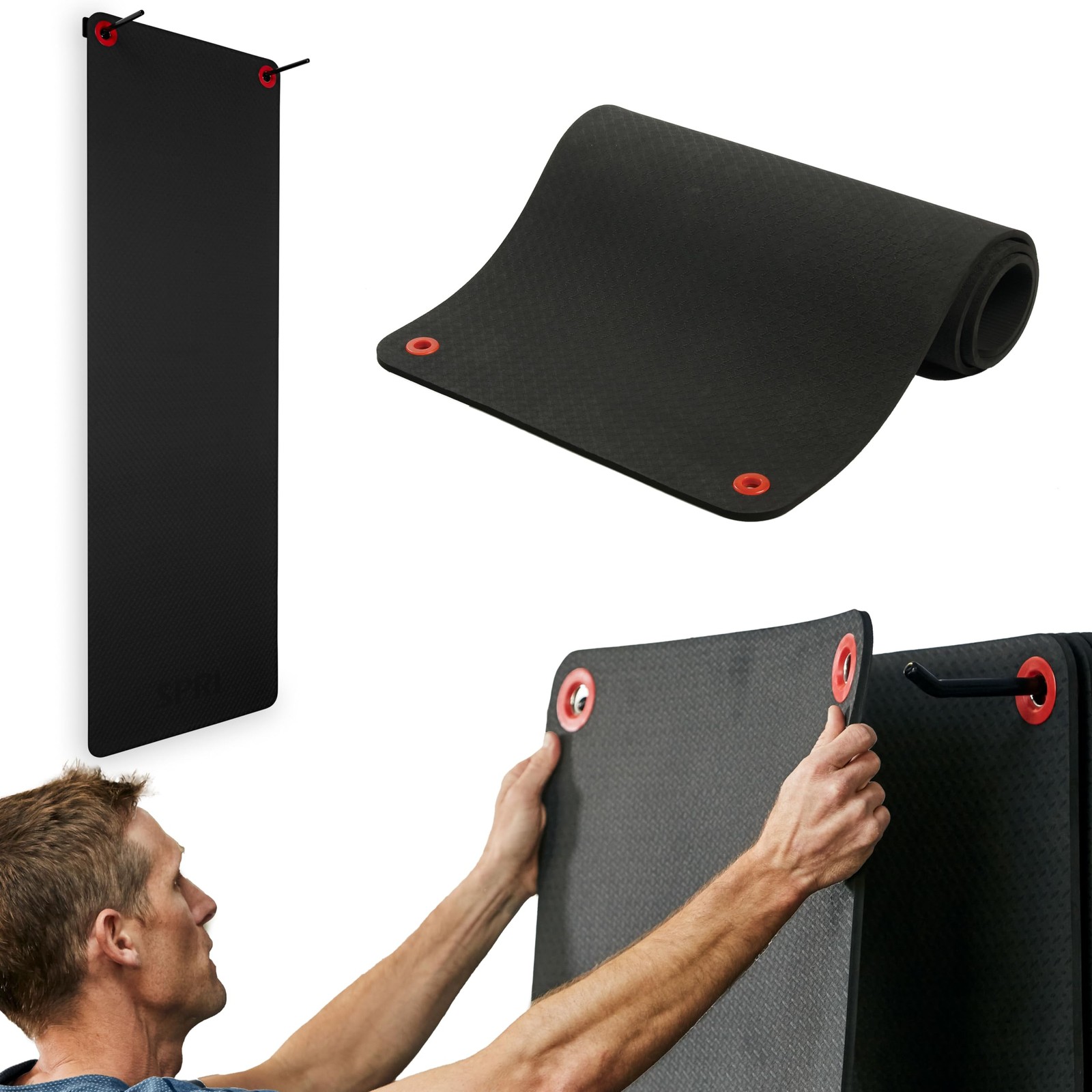 Hanging Exercise Mat, 71x23x3/8-Inch, 71″ L x 23″ W x 3/8″ (Black)