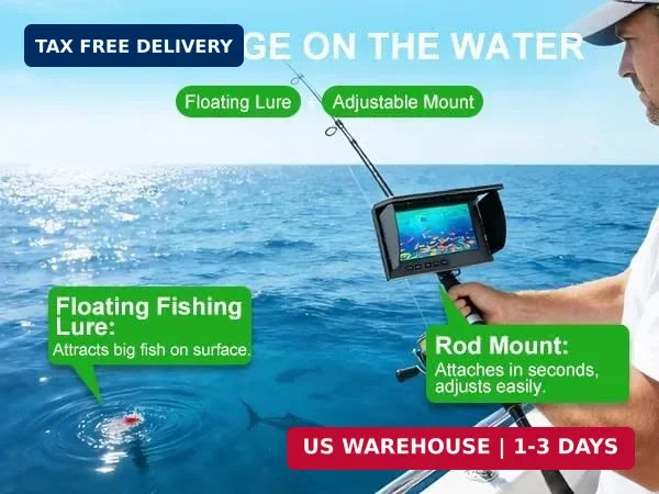 Fishing Camera, 220° Ultra-Wide 1080P HD Underwater Fishing Camera with 4.3″ LCD
