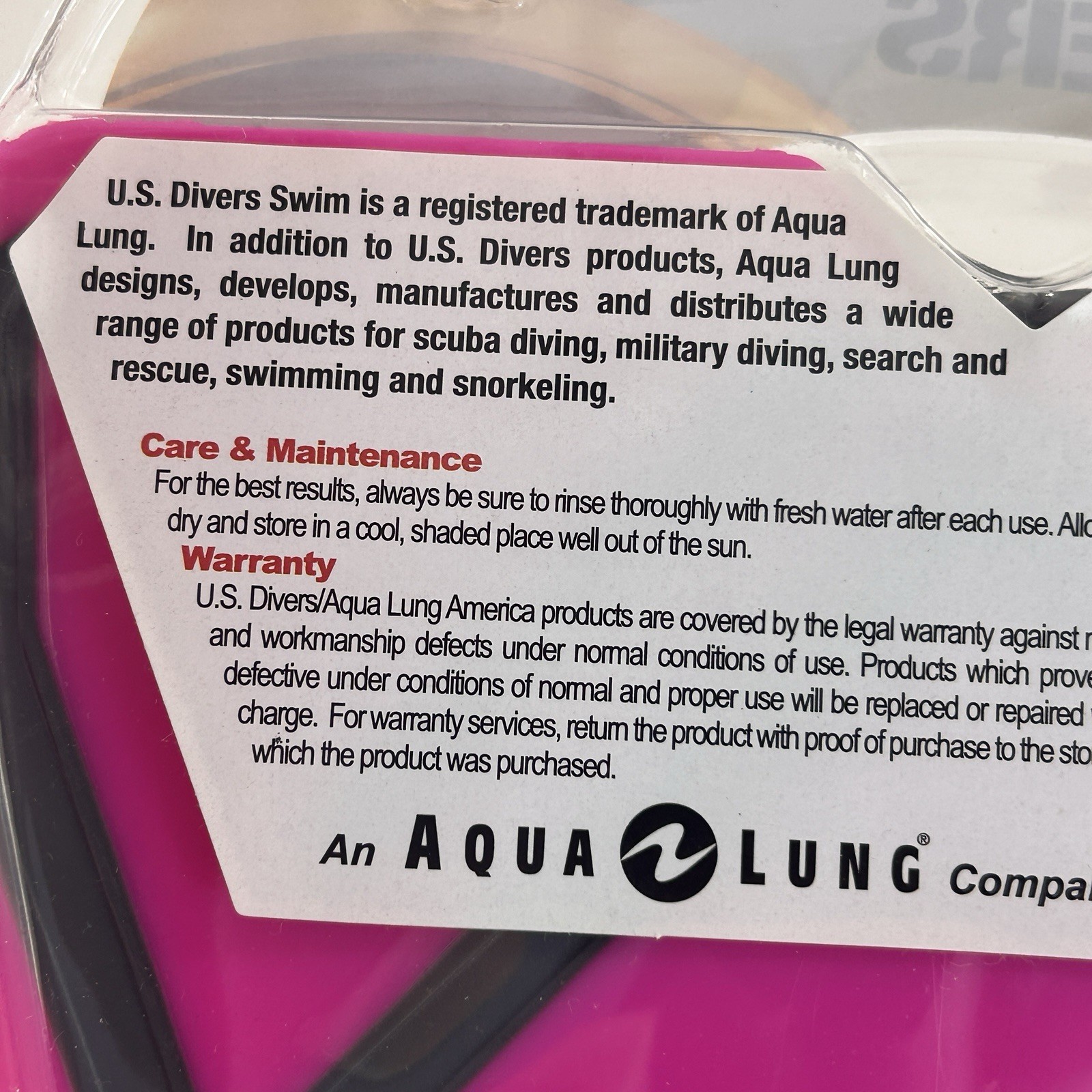 U.S. Divers Fins Pink Size M 6.5 to 9.5 Women Adjustable Fitness Fins Aqualung