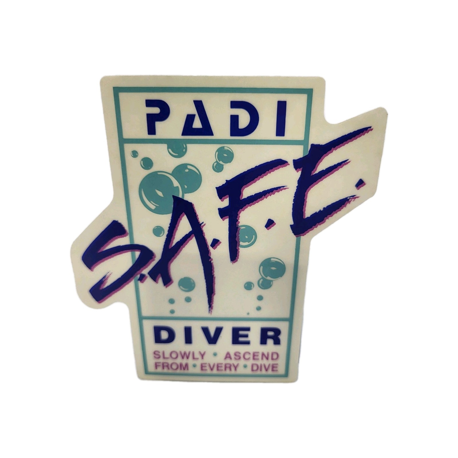 Vintage PADI Safe Diver Sports Scuba Dive Underwater Sticker 4″