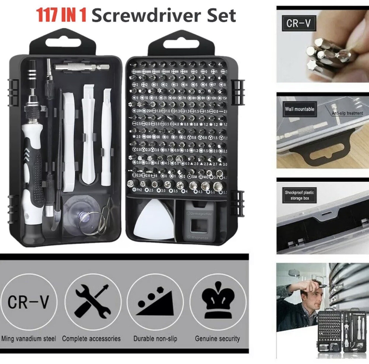 Professional 117 Bit ScrewDriver Kit for Repairing Android Phone Tablet Computer