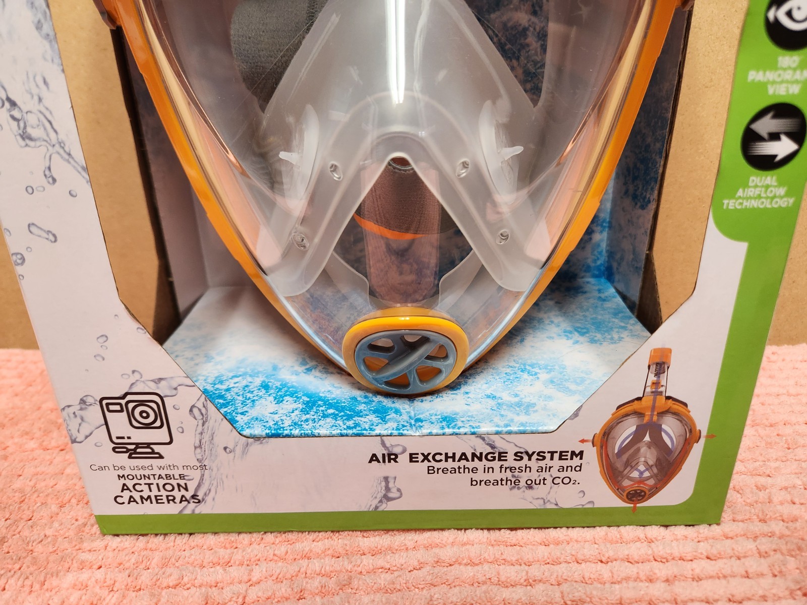 Dolfino Traverse Full Face Snorkel Mask w/ Air Exchange System Adult Sz L/XL NEW