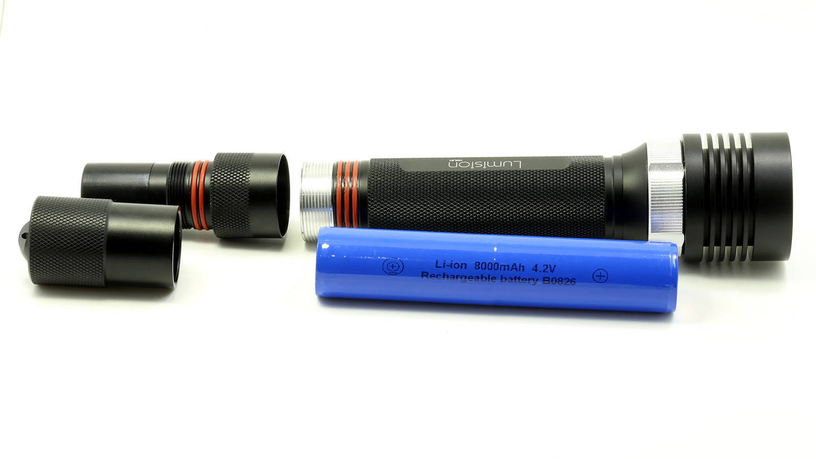 Lumision CREE XPG-R5 x3 LED Diving Flash Light Wireless Charge 100M Water Proof