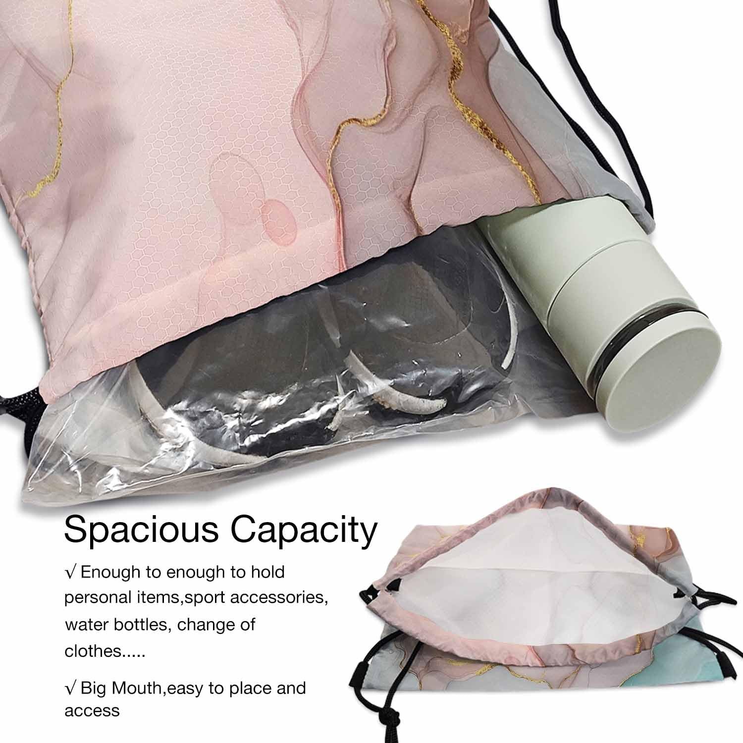 Sotunad Drawstring Gym Backpack Gold Abstract Marble texture, Texture