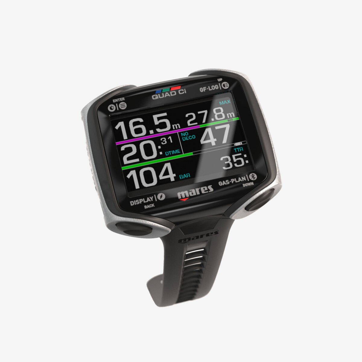 Mares Quad Ci Wrist Dive Computer – Black/Silver