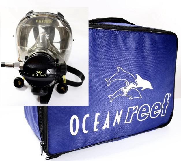 OCEAN REEF Neptune II Full Face Scuba Mask & Integrated Regulator Adapter+Case++