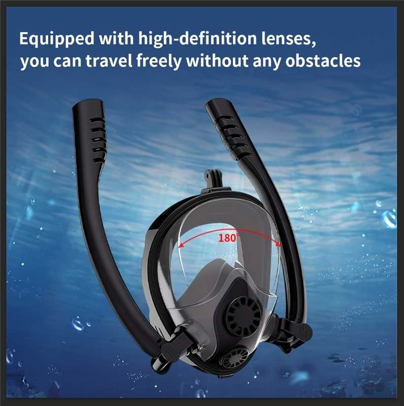 180° Panoramic Full-Face Snorkeling Mask, Full Dry Water Stop Valve, Anti-Fog
