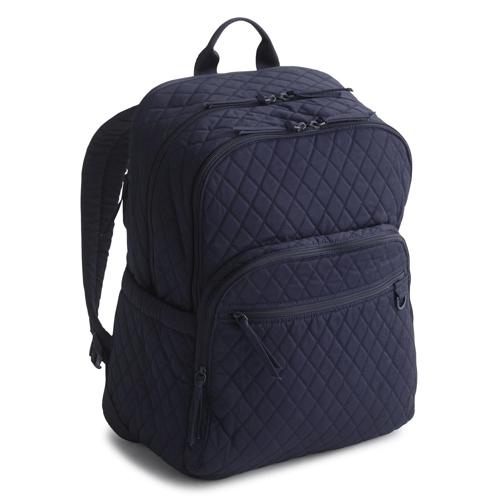 Vera Bradley Women’s Premium Cotton Large Bancroft Backpack, One Size, Navy