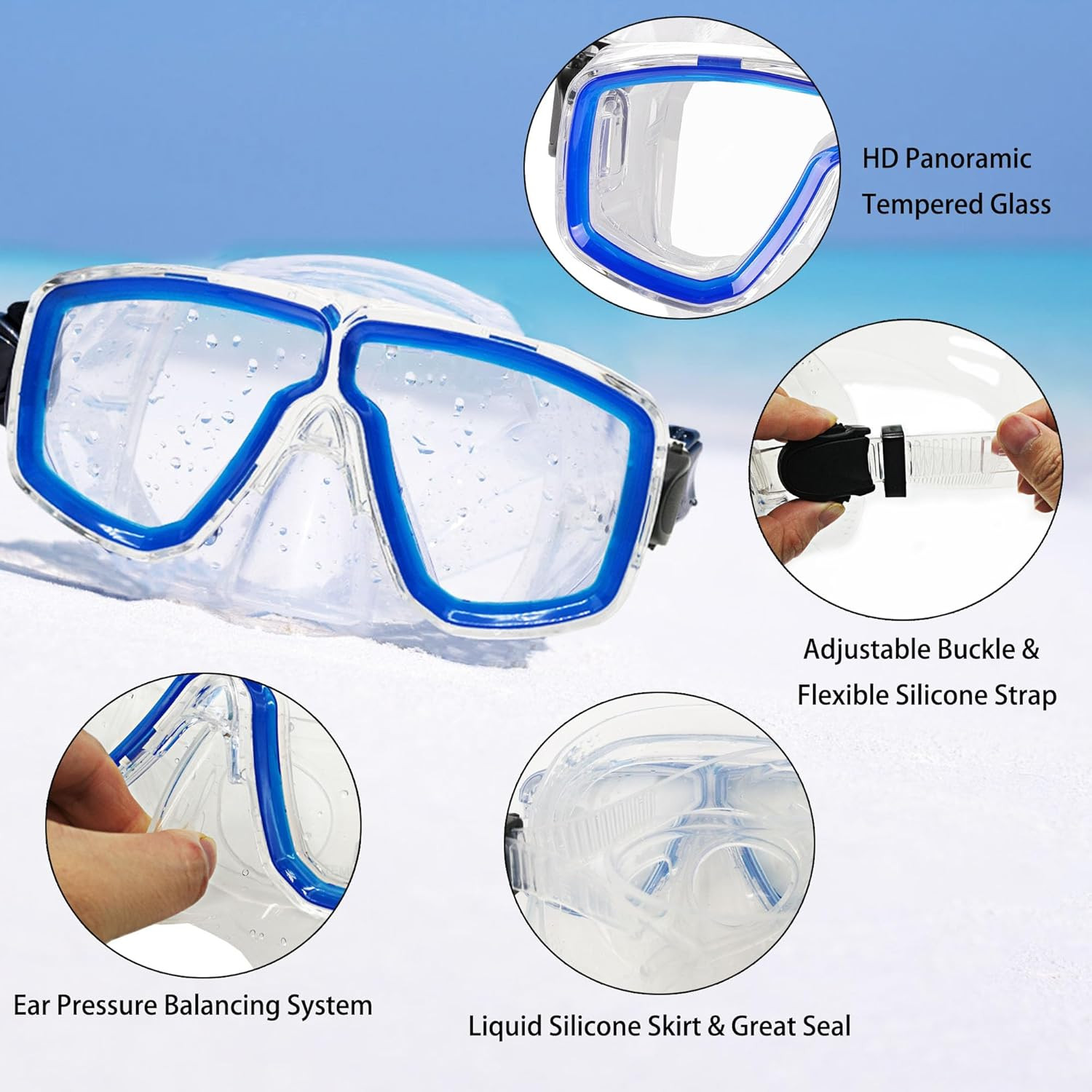Snorkeling Gear for Adults with Fins Scuba Diving Gear Adult Professional Travel