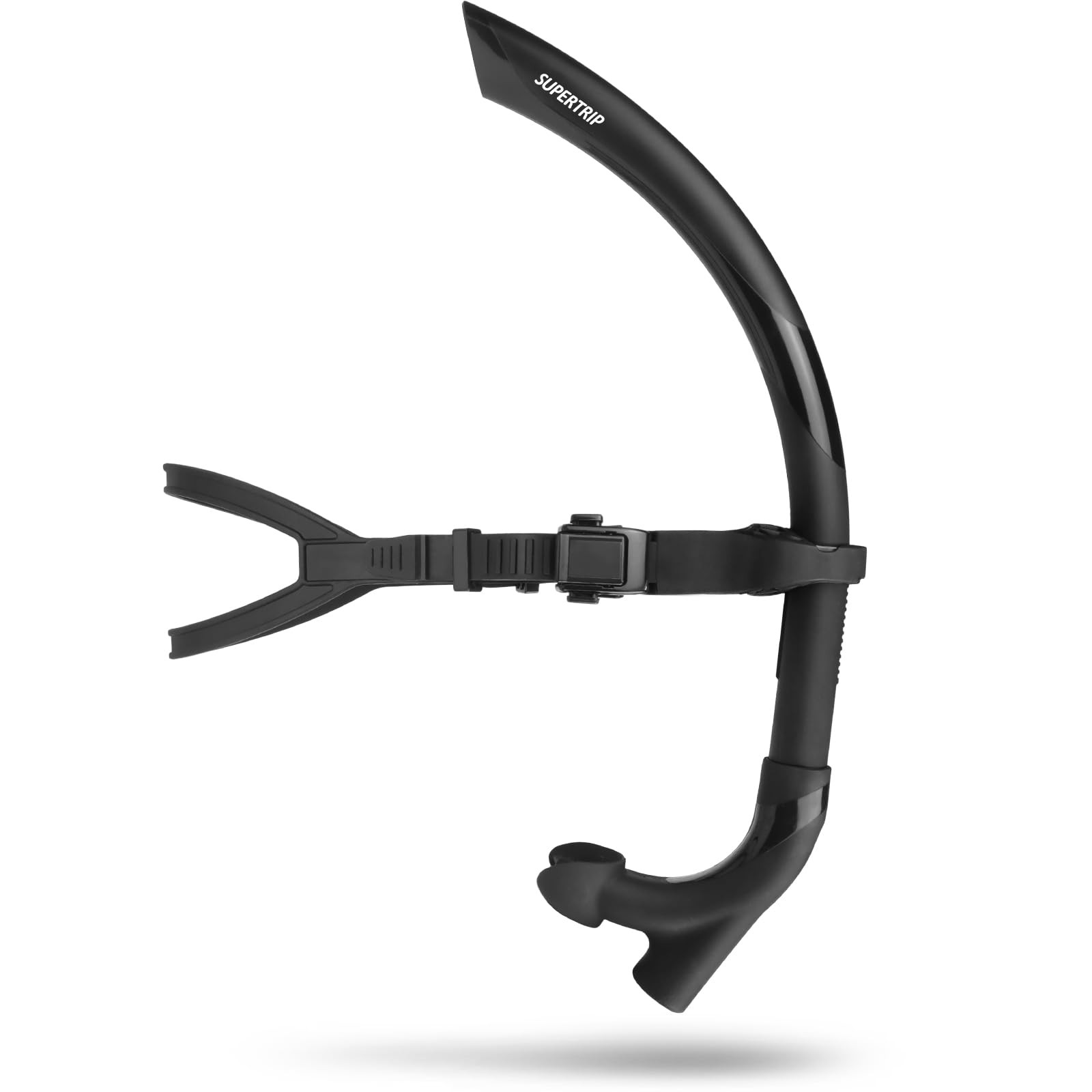 Supertrip Adult Lap Swim Snorkel, Black, Headband, Swim-Snorkels, Black