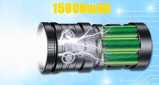 LARGE Scuba Diving LED Light Flashlight 4500 Lumens 100M Rechargeable Underwater