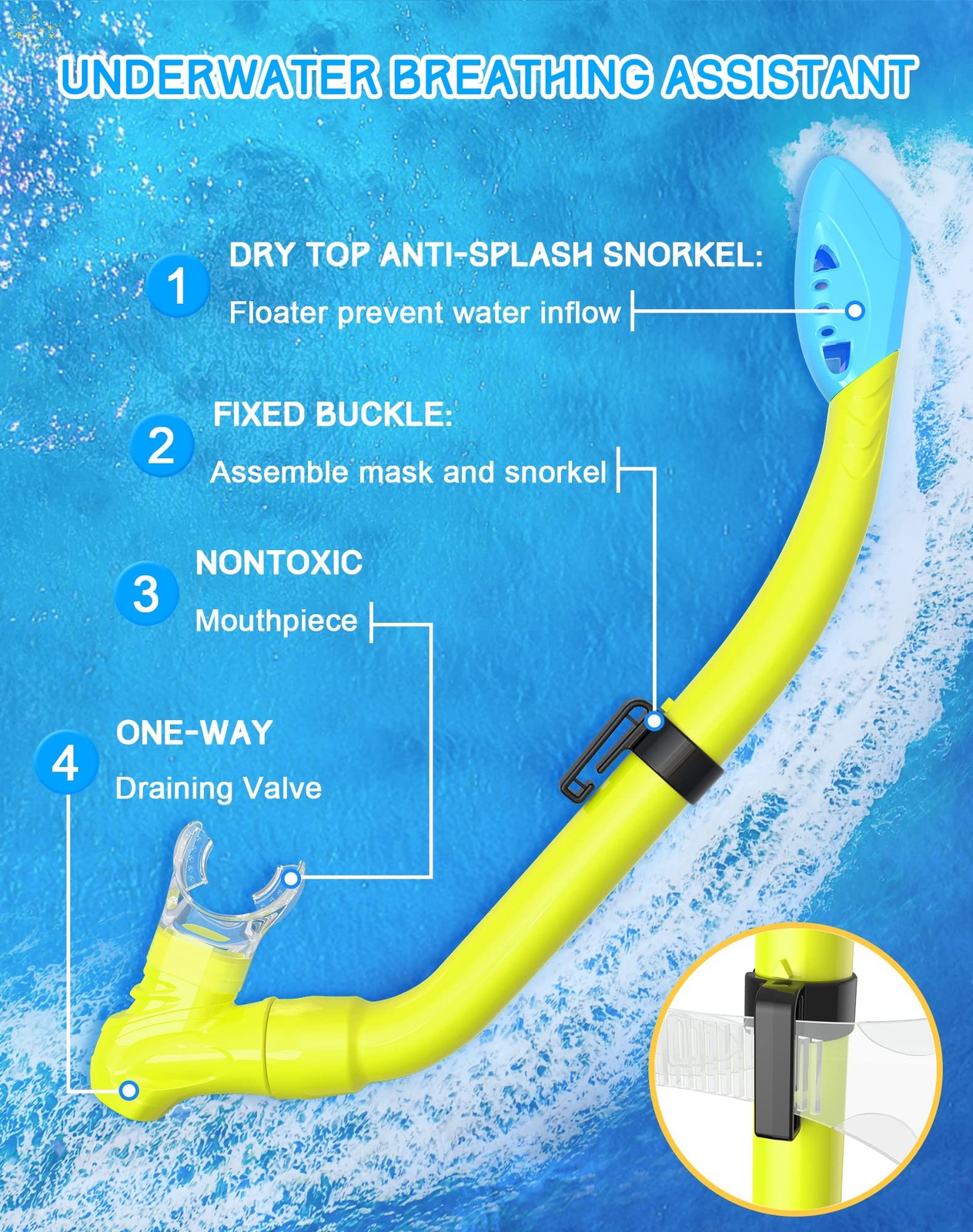Gintenco Kids Snorkel Set, Diving Mask for Children as Unisex Yellow/Blue