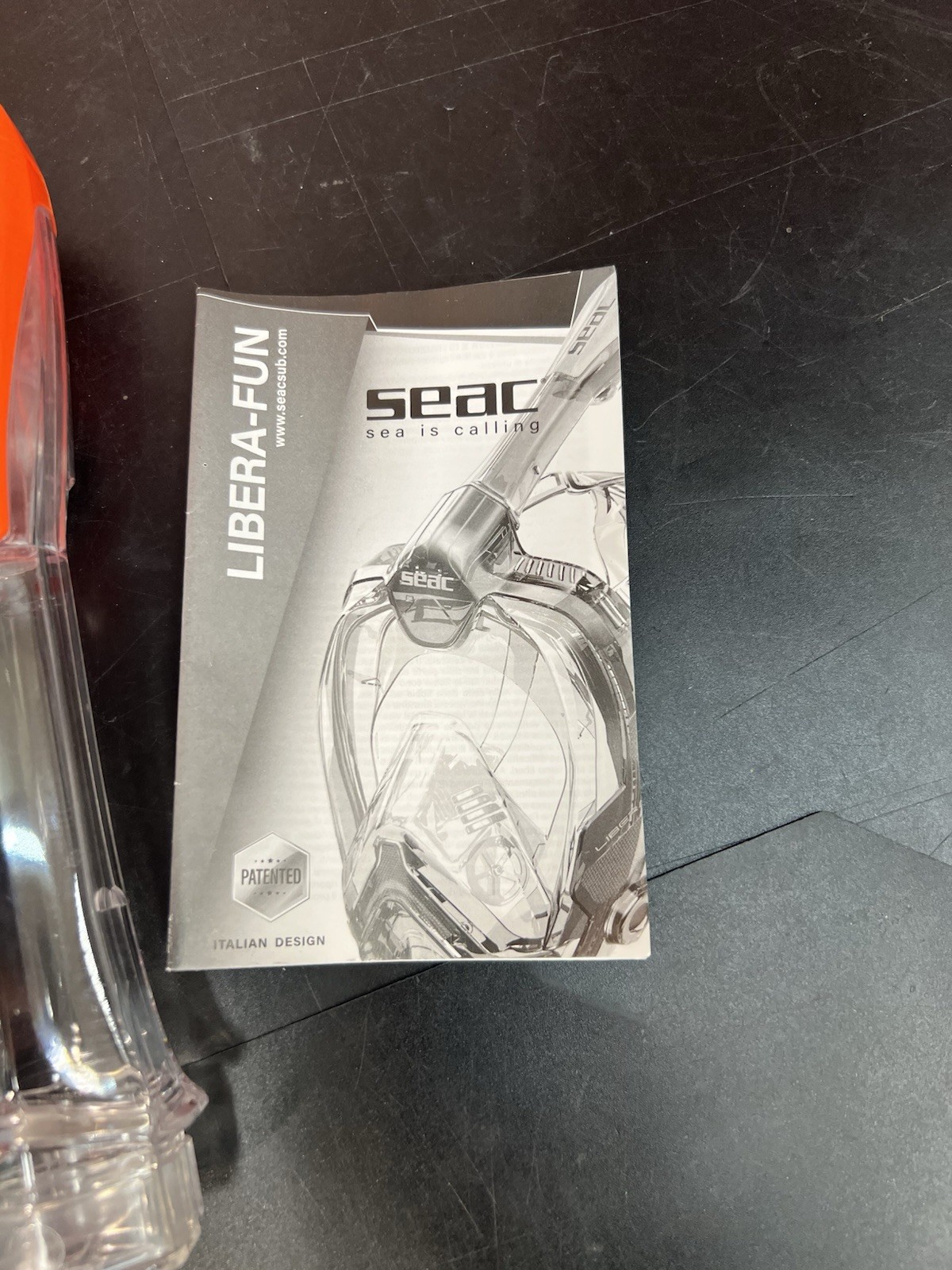 SEAC Libera Full Face Snorkel Mask S/M Aqua Orange EN136
