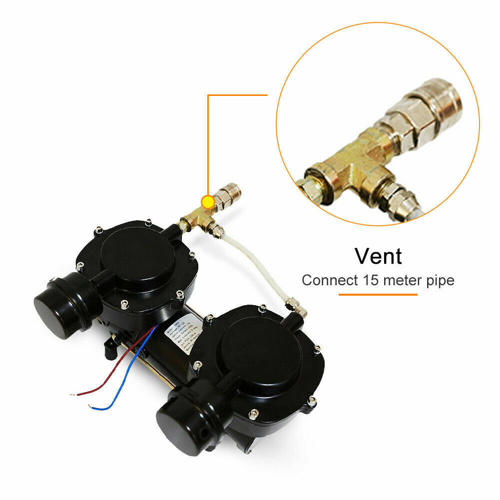 HPDAVV Direct Breath 12V Oil-less Hookah Dive Air Compressor W/ Hose+Regulator